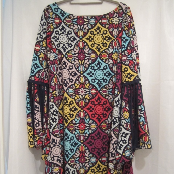 Judith March Dresses & Skirts - Judith March L NWT A Line Dress Fringe Bell Sleeve